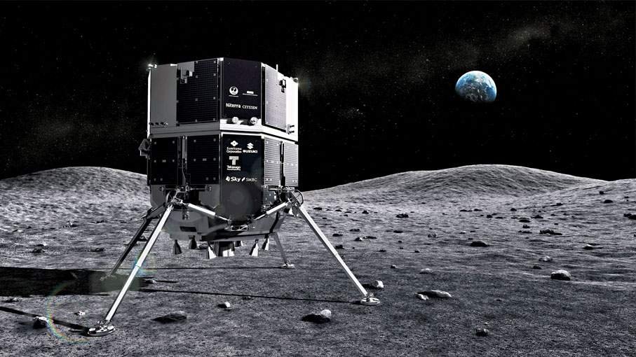 嫦娥七號月球南極主題視覺：呈現探測器在月球南極永久陰影區著陸與水冰資源探測的場景